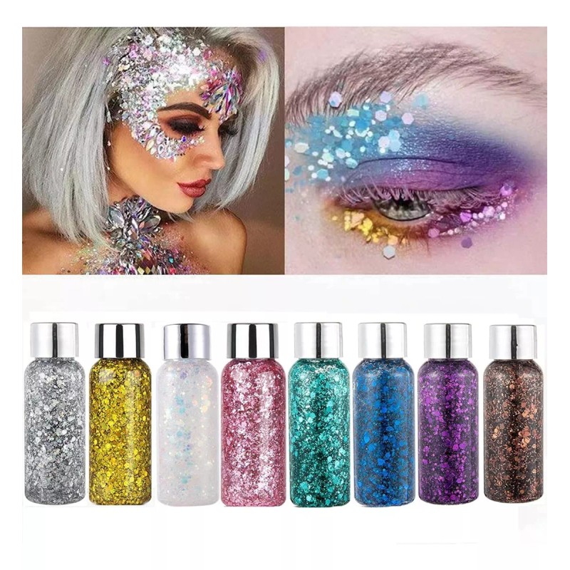 Handaiyan Gel Con Purpurina Para El Cuerpo Lentejuelas A Escala
