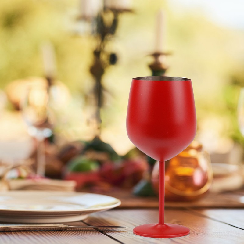 1 PCS 18oz Stainless Steel Matte Wine Glasses Red