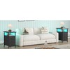 sthmec End Table with Charging Station,LED Side Tables with USB
