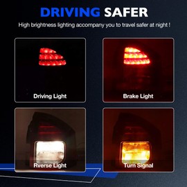 LED Taillights, for 2014-2017 Compass Limited Latitude North Sport, Replace 5272908AA 5272908AB CH2801204 Driving Reverse Lamps Barke Turn Signal Rear Right Passenger Side Tail Lights Assembly