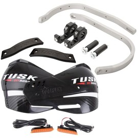 TUSK D-Flex Pro Adventure Handguards w/Turn Signals Silver Bar/Black Plastics 7/8" Bars