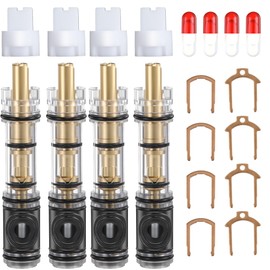 Enhon 4 Pack Dual Seal Cartridge Replacement Compatible with Moen 1225 1225B, One Handle Lavatory and Bathroom Faucet Cartridge Fits Single Handle Faucet/Showers, Brass