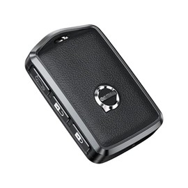 ontto Leather Key Fob Cover with Keychain Stylish Key Case Full Protection Fit for Volvo XC90 S90 XC60 2018 2019 Black