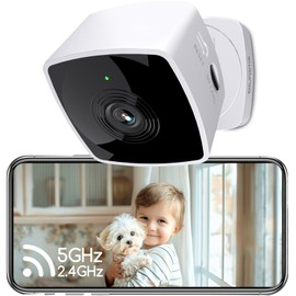 blurams 5GHz Cameras for Home Security, 2K Security Camera Indoor, Pet Camera with Phone App, Indoor Camera w/AI Motion Detection, 2-Way Audio, Compatible with Alexa&Google Home, WiFi 6