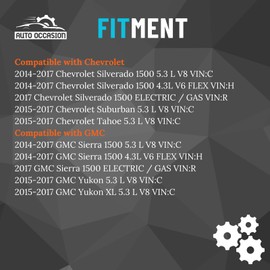 AUTO OCCASION Fuel Injector Repair Seal Kit Compatible with GMC Yukon XL Sierra 1500 Chevy Tahoe Suburban Silverado 1500 2500 V6 4.3L V8 5.3L Replace 12668390 Micro Filters Buckle O-ring Cap 8 Sets