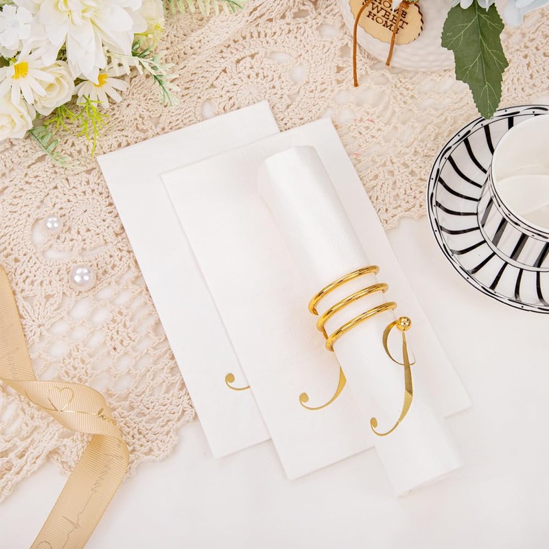 HAIOPS Metal Spiral Napkin Rings, 12pcs Napkin Holders for Family