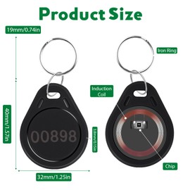 MktStleat100pcs Black 26 bit Keyfobs Proximity Fob Works with Prox Key ISOProx 1346 1386 1326 H10301 Format Readers.Compatible with Most Card Access Control Systems on The Market (100)