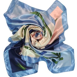FAIRYGATE Women's Square Scarf Satin Headscarf Bandanas Hair Scarf for Women 90 x 90 cm 76, 75005