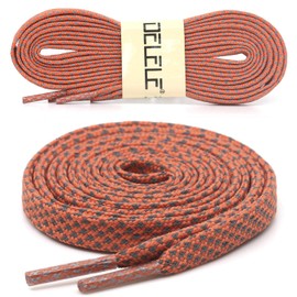 DELELE 2 Pairs Reflective Shoelace Flat Orange Safety Laces for Shoes Sneakers Boots 47 inch