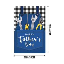 Happy Father's Day Garden Flag 12x18 Inch Double Sided Tool Kit Small Garden Flag for Family Daddy Grandpa Patio Lawn Outdoor Home Decor
