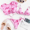 Zaful Padded Bikini Set, Tie-Dye Print, Pointed Triangle Cup, Low