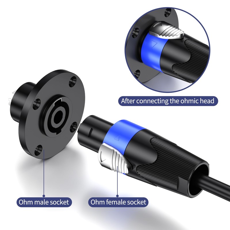 Jumwa 4 Pack 4 Pole Speakon Panel Twist Lock Speaker