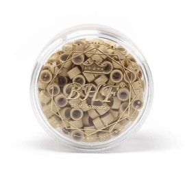 200Pcs Beads Silicone Aluminium Micro Nano Rings 5.0x3.0x3.0 mm Lined For I Tip/Nano Hair Extensions Tool Beads (Blonde Color)
