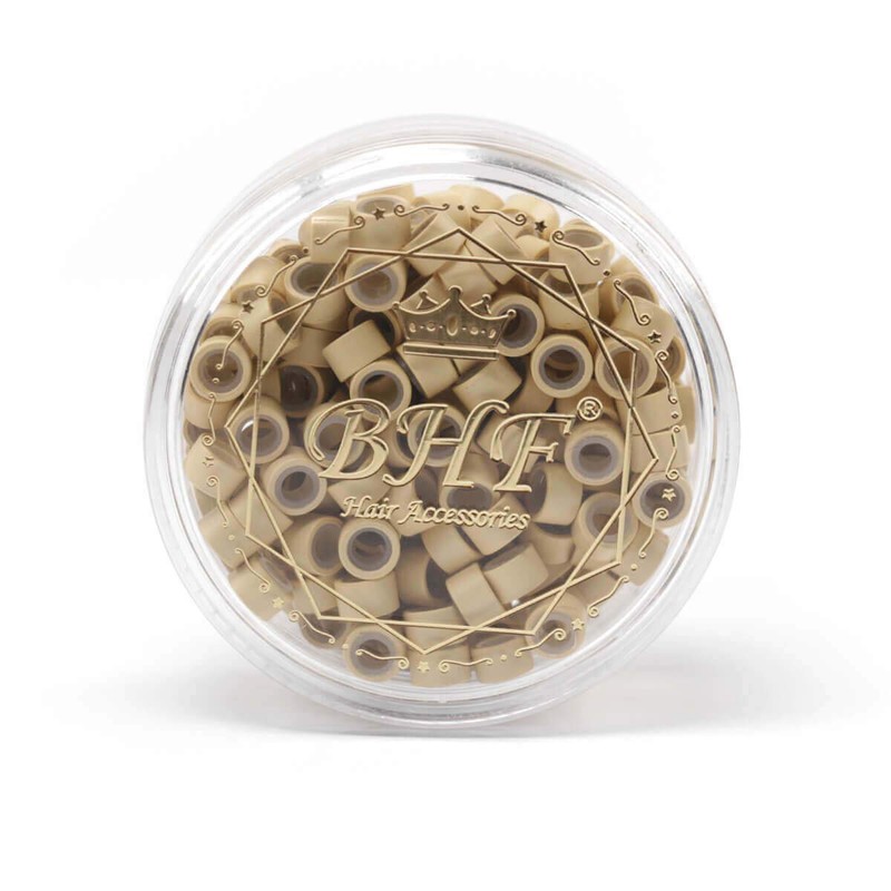 200Pcs Beads Silicone Aluminium Micro Nano Rings 5.0x3.0x3.0 mm Lined