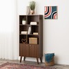 Prepac Milo Mid-Century Modern Bookcase with Six Shelves, Two Doors,