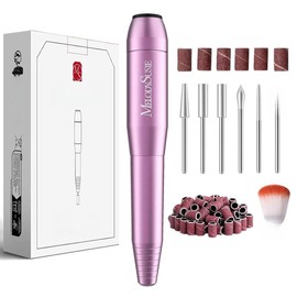 MelodySusie Electric Nail Drill Machine,PC120I Portable Electric Nail File Efile Set for Acrylic Gel Nails, Manicure Pedicure Tool with Nail Drill Bits Sanding Bands Gold - color: Purple