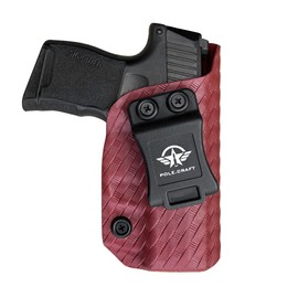 POLE.CRAFT P365 Holster, Carbon Fiber Kydex Holster IWB for sig P365 Holsters - Inside Waistband Holster sig P365 Pistol Gun Case Accessories (Red, Right Hand)