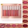 Lip Gloss Set, 10 Colours, Nude Matte Lipsticks, Non-Stick Cup