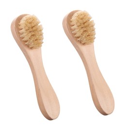Dry Brush for Face,2-Piece face Dry Brush Mini Dry Brush Set & Body Brush - Natural Boar Bristles for Gentle Exfoliation and Radiant Skin”