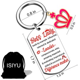 isiyu Boss Lady Keychain Gifts For Her Boss Gifts For Women Employee Appreciation Gifts Office Bosses Lady Birthday Keychain For Female Manager Leadership Gifts Promotion Retirement Souvenir