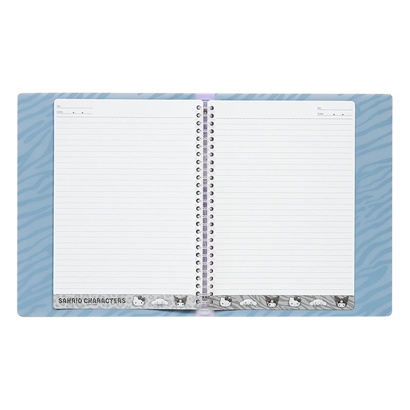 Sanrio 071544 Loose Leaf Binder (Monotone Animal), Chrome, PP, Paper,
