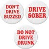 Set 3 Anti Drunk Driving Themed 2.25" Keychains Don't Drink
