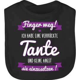 Shirtracer - Baby Bib - Ich habe eine verrückte Tante Lila, 3 Black