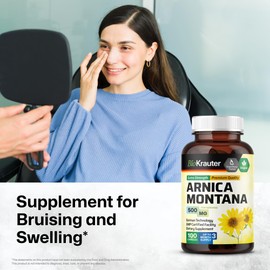BIO KRAUTER Arnica Montana Capsules - 500 mg Arnica Capsules for Bruising and Swelling - Vegan - 100 Count