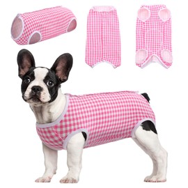 Kuoser Surgical Recovery Suit for Dogs Cats, Pet T-Shirt After Surgery Wear for Dogs, Dog Professional Recovery Suit Comfortable E Collar Alternative, Prevent Licking Onesies Pet Surgery Recovery Suit