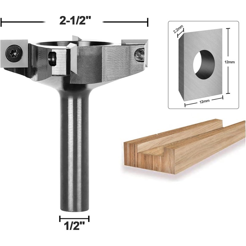 SpeTool Spoilboard Surfacing Router Bit Include 4 Additional Carbide Inserts,
