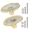moonsix Set of 4 Agate Slice Cabinet Knobs with Screws,