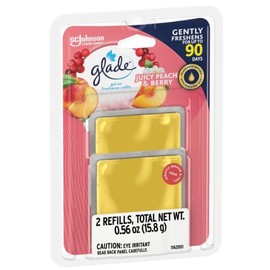 Glade Gel Air Freshener, 2 Count Refills, Juicy Peach & Berry, 0.56 oz