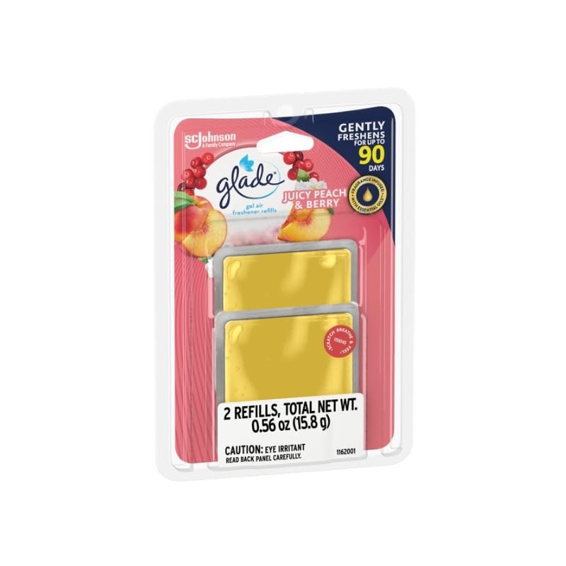 Glade Gel Air Freshener, 2 Count Refills, Juicy Peach &