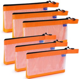 WISEPRO 6 Pack Tool Pouch with Zipper, Waterproof 600D Clear Zipper Pouches, Multipurpose Utility Storage Bags for Tools, Organizers, and Accessories