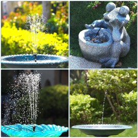 AISITIN DIY Solar Water Pump Kit for Water Feature Outdoor 6 Nozzles for Garden