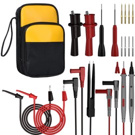 MAKEITPRO - Kit de cables de prueba de multímetro eléctrico con gancho de prueba de caja suave para pruebas eléctricas digitales y voltímetro | 2 sondas traseras no destructivas