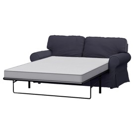 The Ektorp Two Seater Sofa Bed Cover Replacement is Custom Made for IKEA Ektorp 2 Seater Sleeper Only, A Quality Sofa Slipcover Replacement (Polyester Flax Dark Gray)