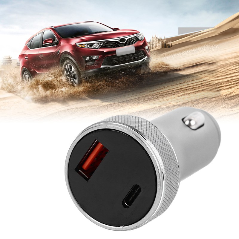Car Charger Metal Digital Display Short Circuit Protection Fast Charging