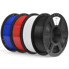 ELEGOO PLA+ Filament 1.75mm Bundle, High Toughness PLA Plus 3D Printer Filament Dimensional Accuracy +/- 0.02mm, 4pcs 1kg Spool(2.2lbs) for Most FDM 3D Printers (Black, White, True Red, Dark Blue)