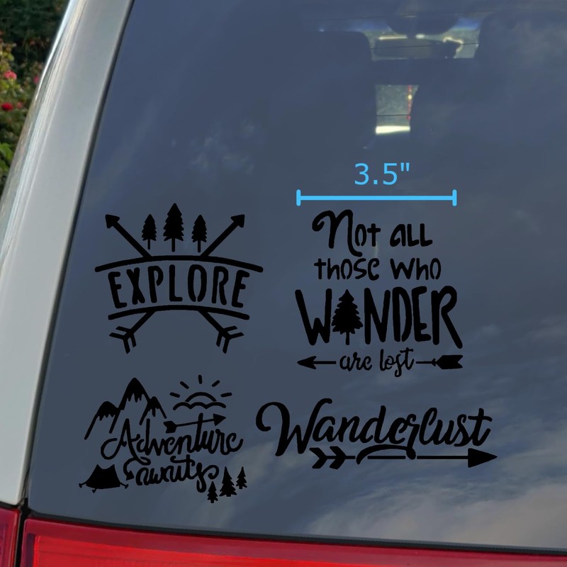 Explore Decal 4 Pack: Adventure Awaits, Not All Those Who