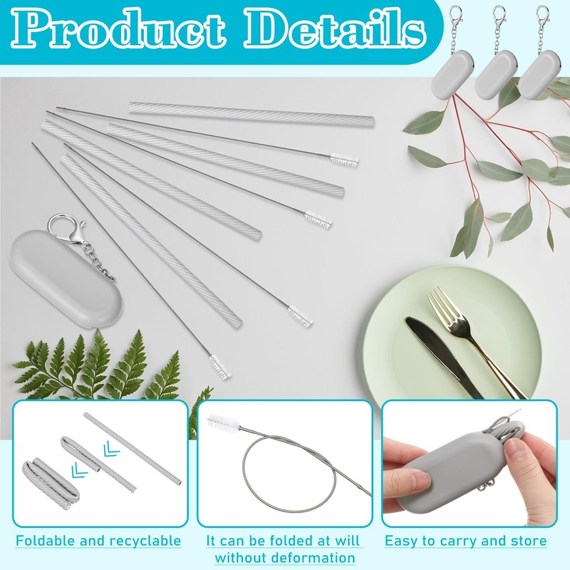 Meanplan 4 Sets Cruise Ship Essentials,4 Set Silicone Straws with