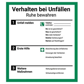 Sign Notice Behavior in Accidents PVC Sticker ISO 7010 Accident Operating Exit