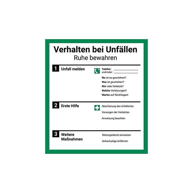 Sign Notice Behavior in Accidents PVC Sticker ISO 7010 Accident