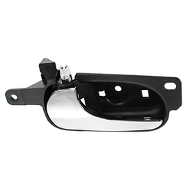 TRQ Rear Left Interior Door Handle Chrome & Black Drivers Side Compatible with 2006-2011 Buick Lucerne
