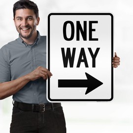 One Way Sign with Right Arrow, One Way Traffic Sign, 18"x24" 0.80 Reflective Aluminum, Indoor/Outdoor Use, USA MADE By My Sign Center