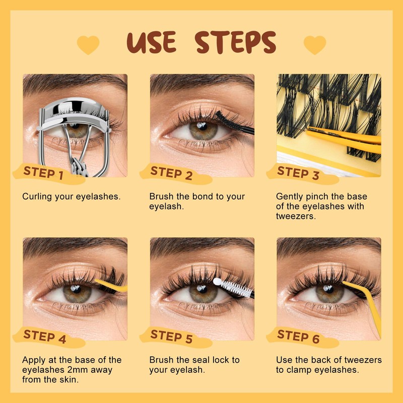 QUEWEL Manga Lash Clusters Fairy Lash Clusters DIY Individual Lashes