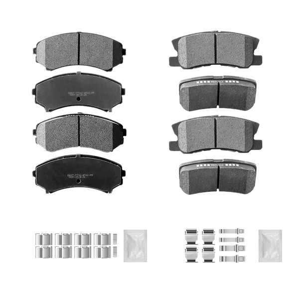 Fraxle Front and Rear Ceramic Brake Pads Set with Hardware