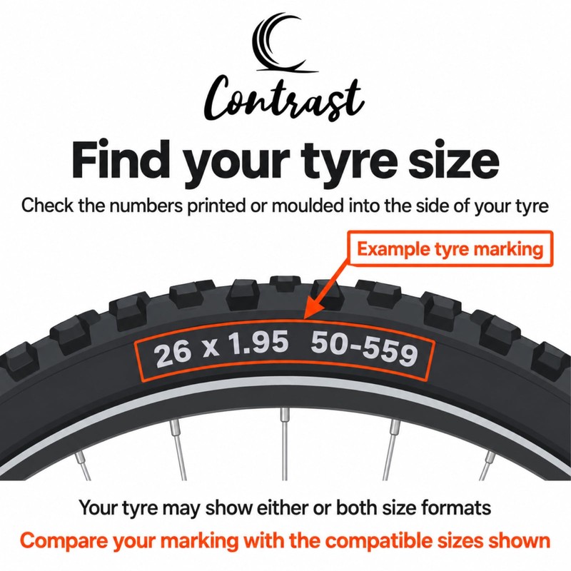 Contrast 26 Inch Bike Inner Tubes, Pair, 1.75-2.10, 40mm Schrader