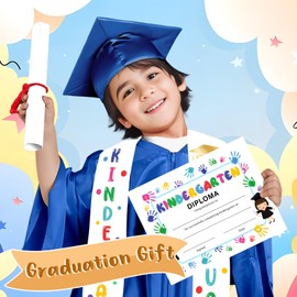 Kindergarten Graduation Cap and Gown Tassel 2024 Kids Graduation Cap Preschool Shiny Gown