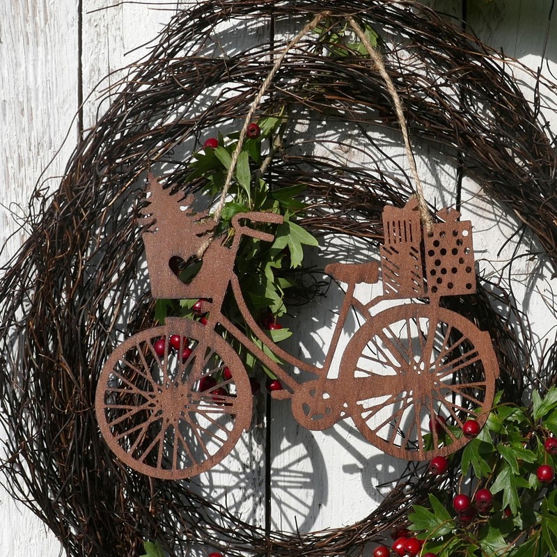 Storm's Gartenzaubereien Decorative Bicycle Small for Hanging in Rust Look